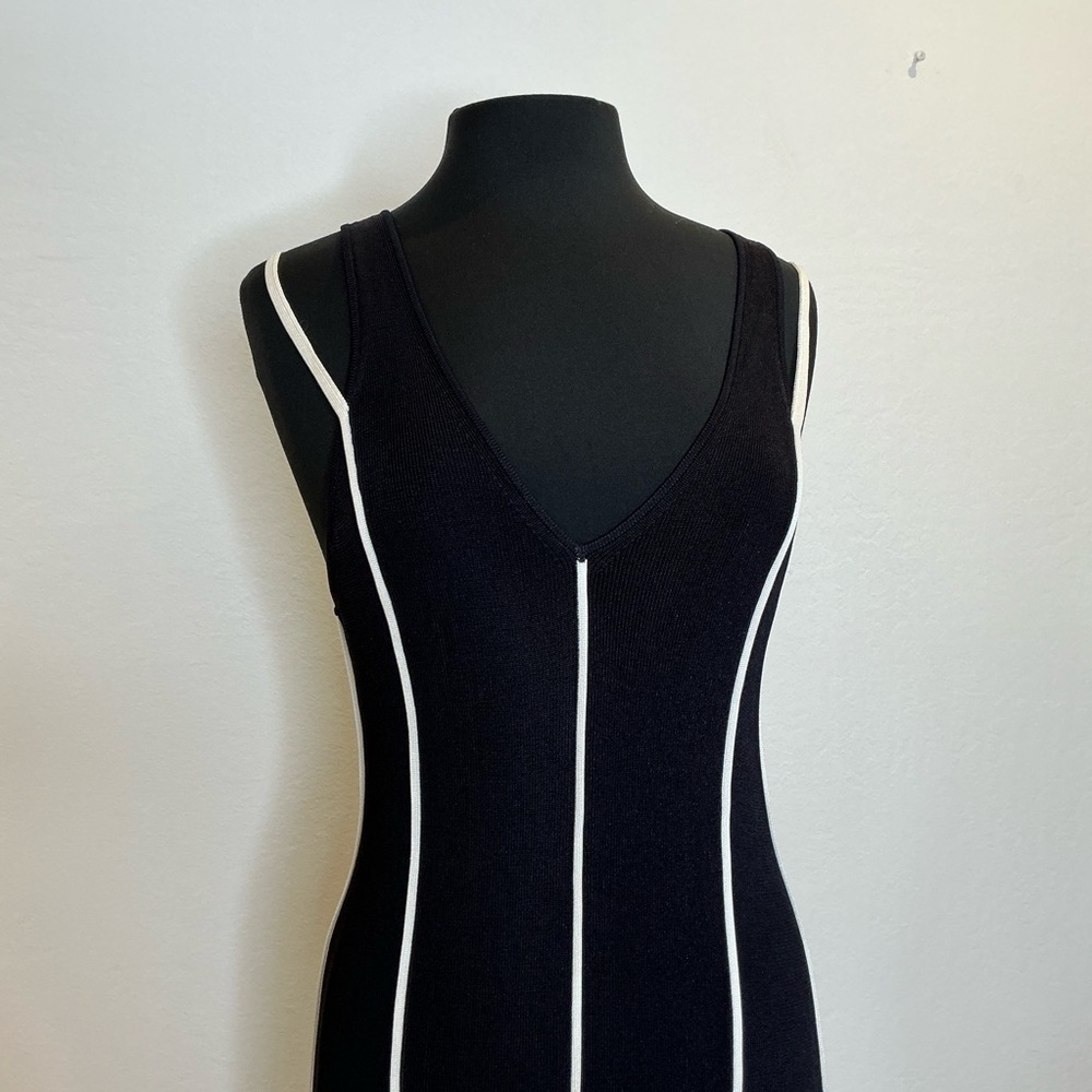 3.1 PHILLIP LIM V-Neck Tank Lux Viscose Midi Dress with Piping Trim Size Large - Picture 6 of 16